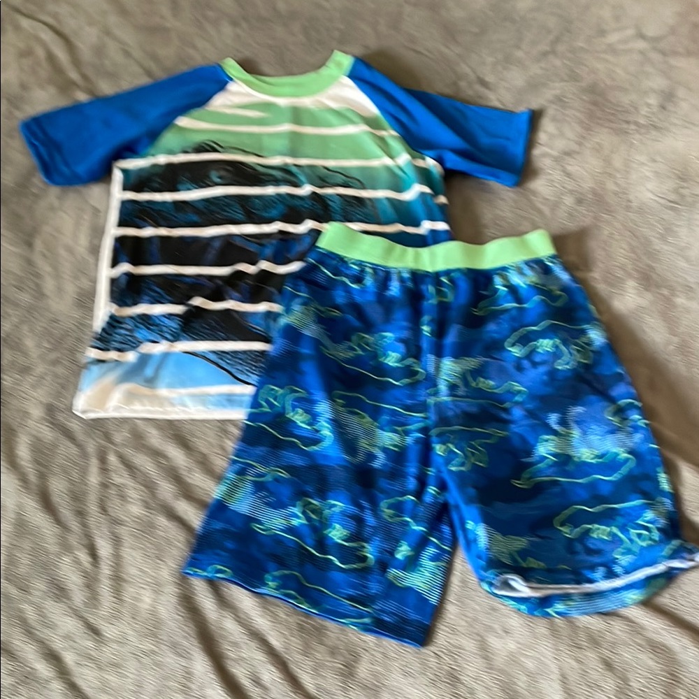 Blue and Green Kids Swim Set